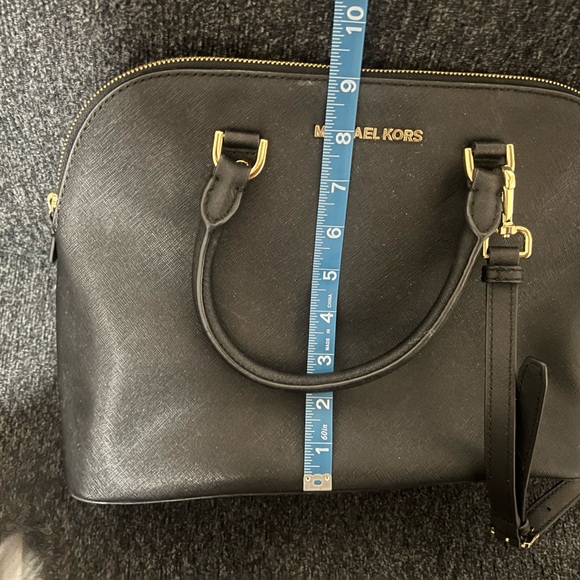 Michael Kors Cindy Satchel - Black and Gold - Picture 12 of 13